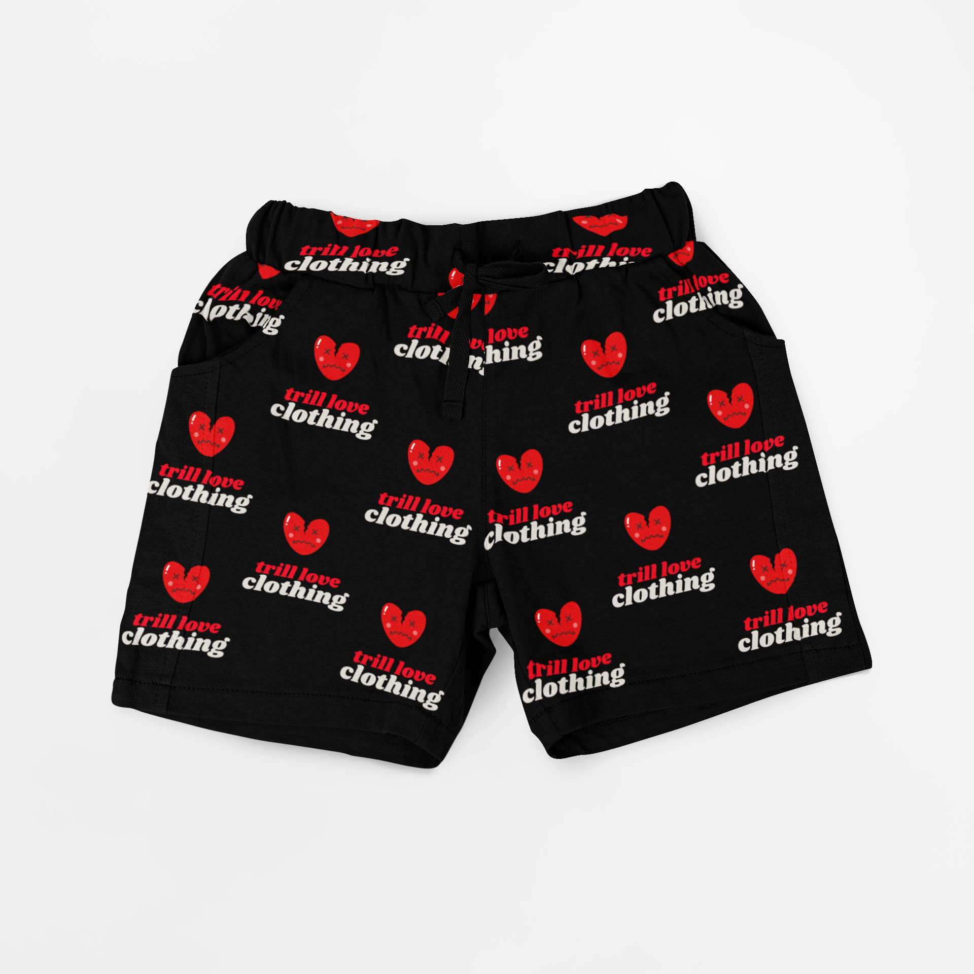 Trill Love "heart graphic shorts'